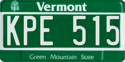 VT license plate KPE515