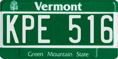 VT license plate KPE516