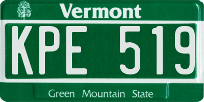 VT license plate KPE519