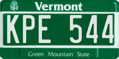 VT license plate KPE544