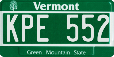 VT license plate KPE552
