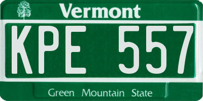 VT license plate KPE557