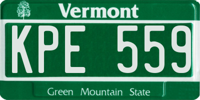 VT license plate KPE559