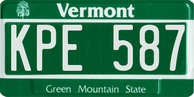 VT license plate KPE587
