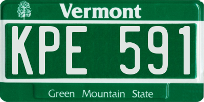 VT license plate KPE591