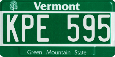 VT license plate KPE595