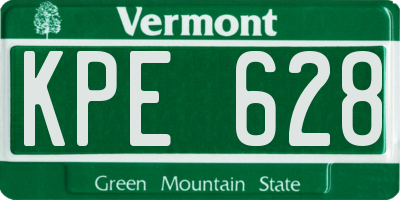 VT license plate KPE628