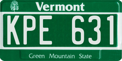 VT license plate KPE631