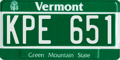 VT license plate KPE651