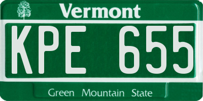 VT license plate KPE655