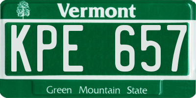 VT license plate KPE657
