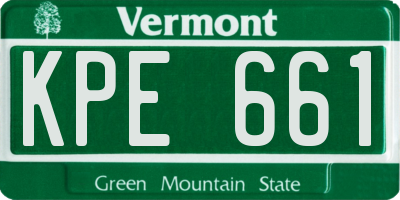 VT license plate KPE661