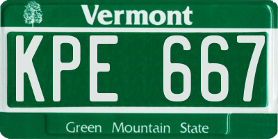 VT license plate KPE667
