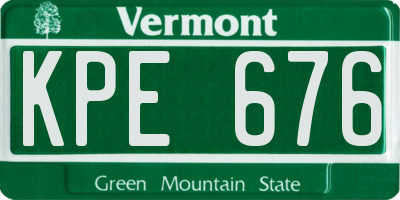 VT license plate KPE676