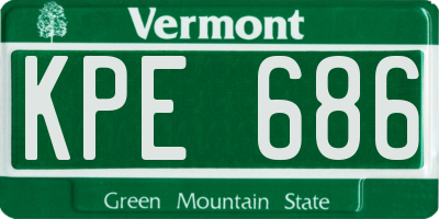 VT license plate KPE686