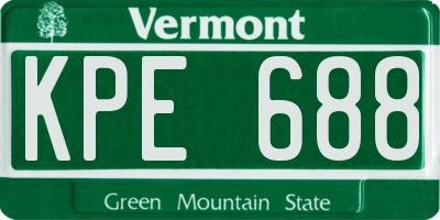 VT license plate KPE688