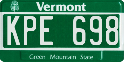 VT license plate KPE698