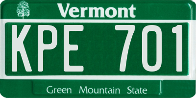 VT license plate KPE701