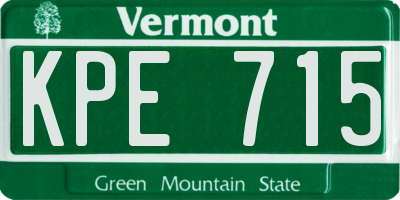 VT license plate KPE715