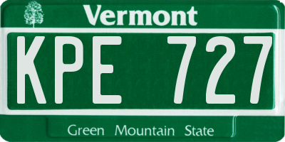 VT license plate KPE727