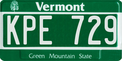 VT license plate KPE729