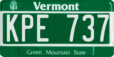 VT license plate KPE737