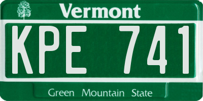 VT license plate KPE741