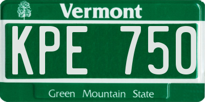VT license plate KPE750