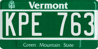 VT license plate KPE763