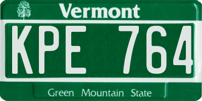 VT license plate KPE764
