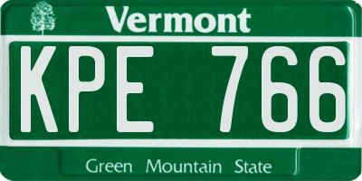 VT license plate KPE766