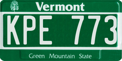 VT license plate KPE773