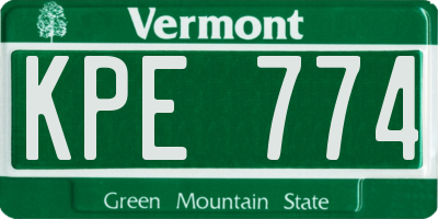 VT license plate KPE774