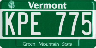 VT license plate KPE775
