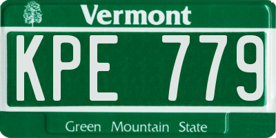 VT license plate KPE779