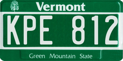 VT license plate KPE812