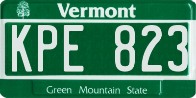 VT license plate KPE823