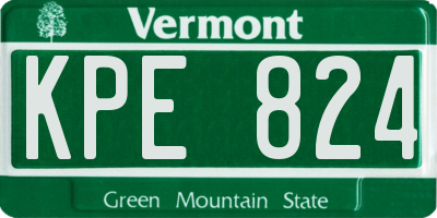 VT license plate KPE824