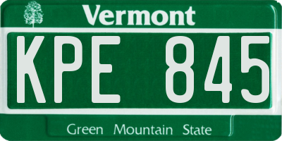 VT license plate KPE845