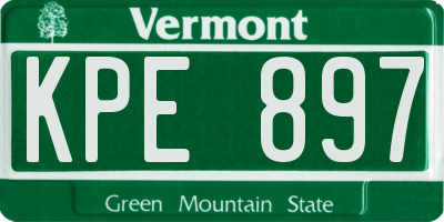 VT license plate KPE897