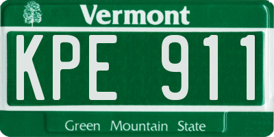 VT license plate KPE911