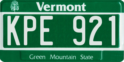 VT license plate KPE921