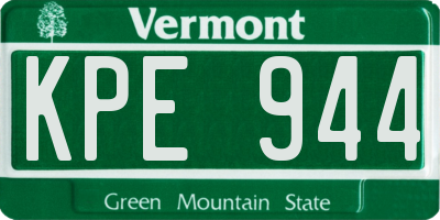 VT license plate KPE944