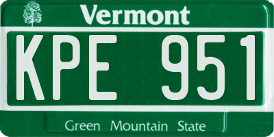 VT license plate KPE951