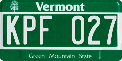 VT license plate KPF027