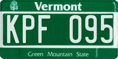 VT license plate KPF095