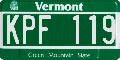 VT license plate KPF119