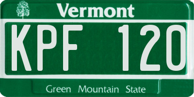 VT license plate KPF120