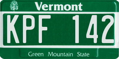 VT license plate KPF142