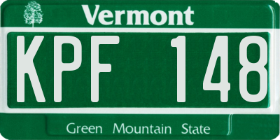 VT license plate KPF148